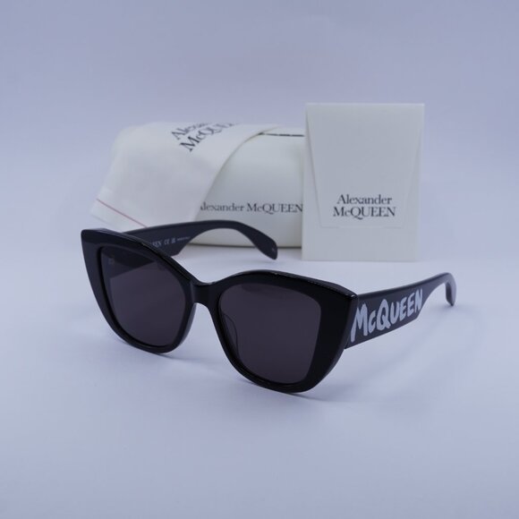 Alexander McQueen AM0347S 001 Cat Eye Sunglasses – Black/Grey - Picture 4 of 10